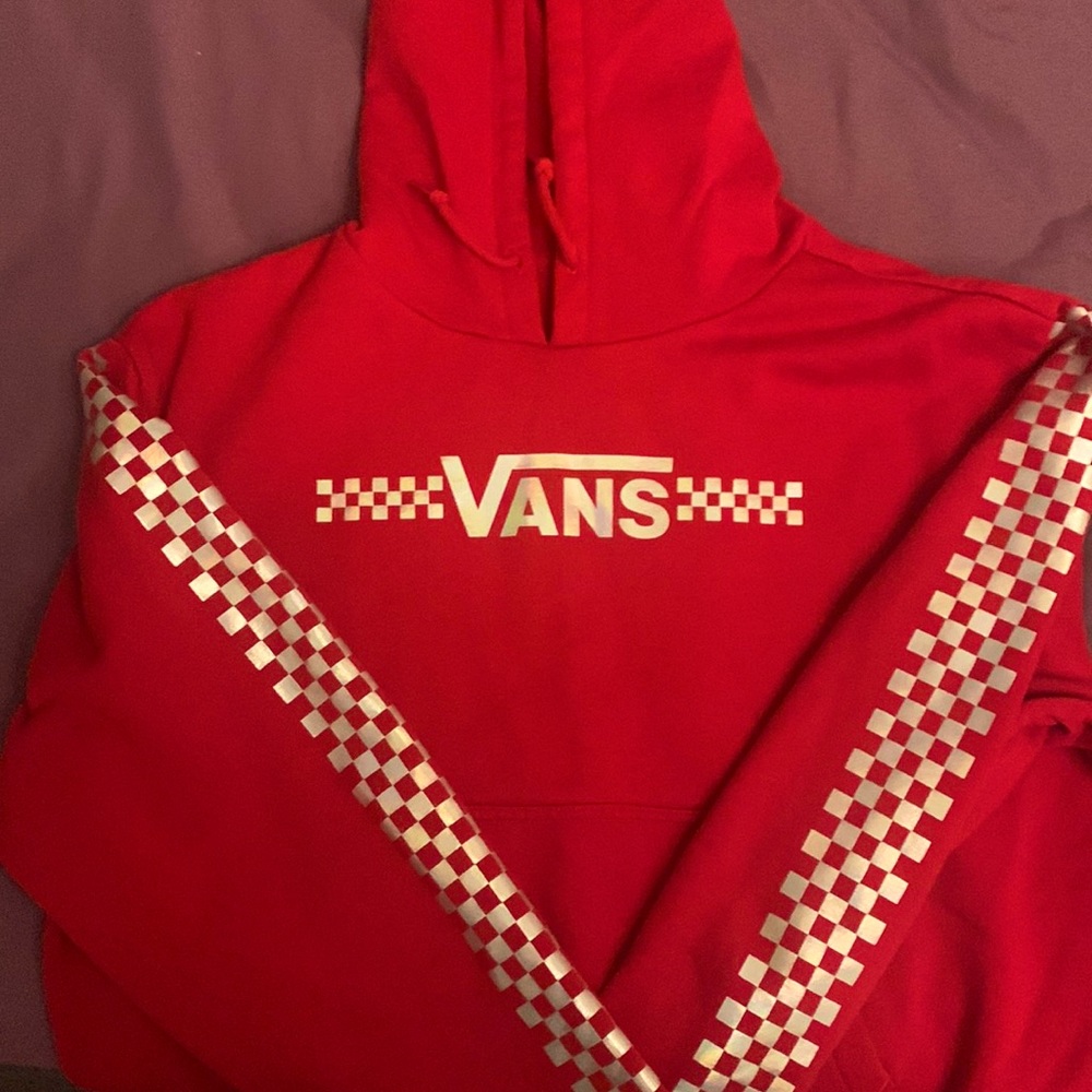 Red cropped vans sweater
